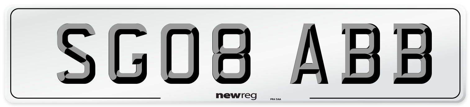 SG08 ABB Number Plate from New Reg